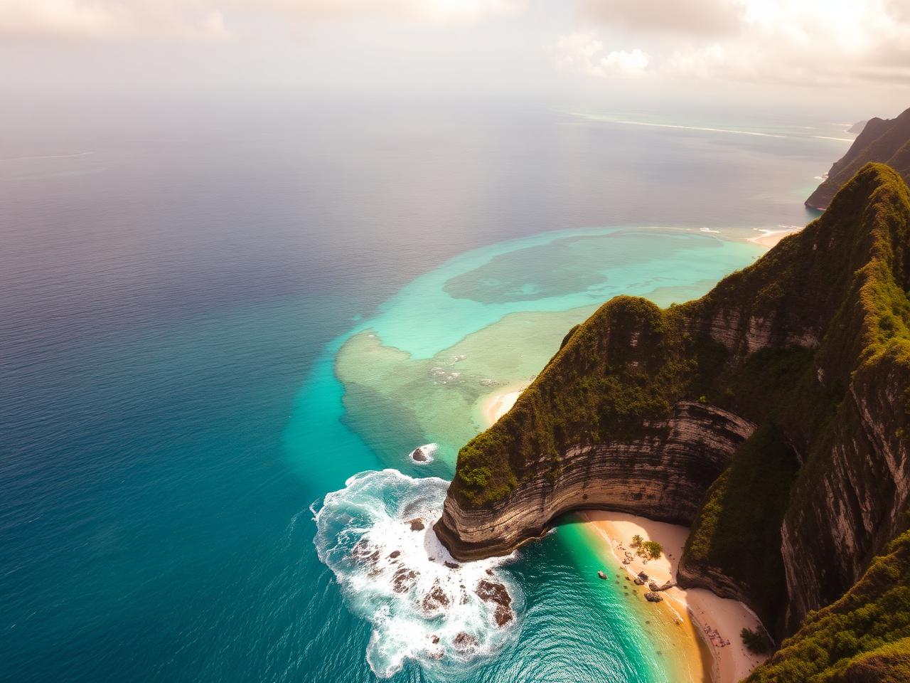 Aerial view of the Uluwatu coastline